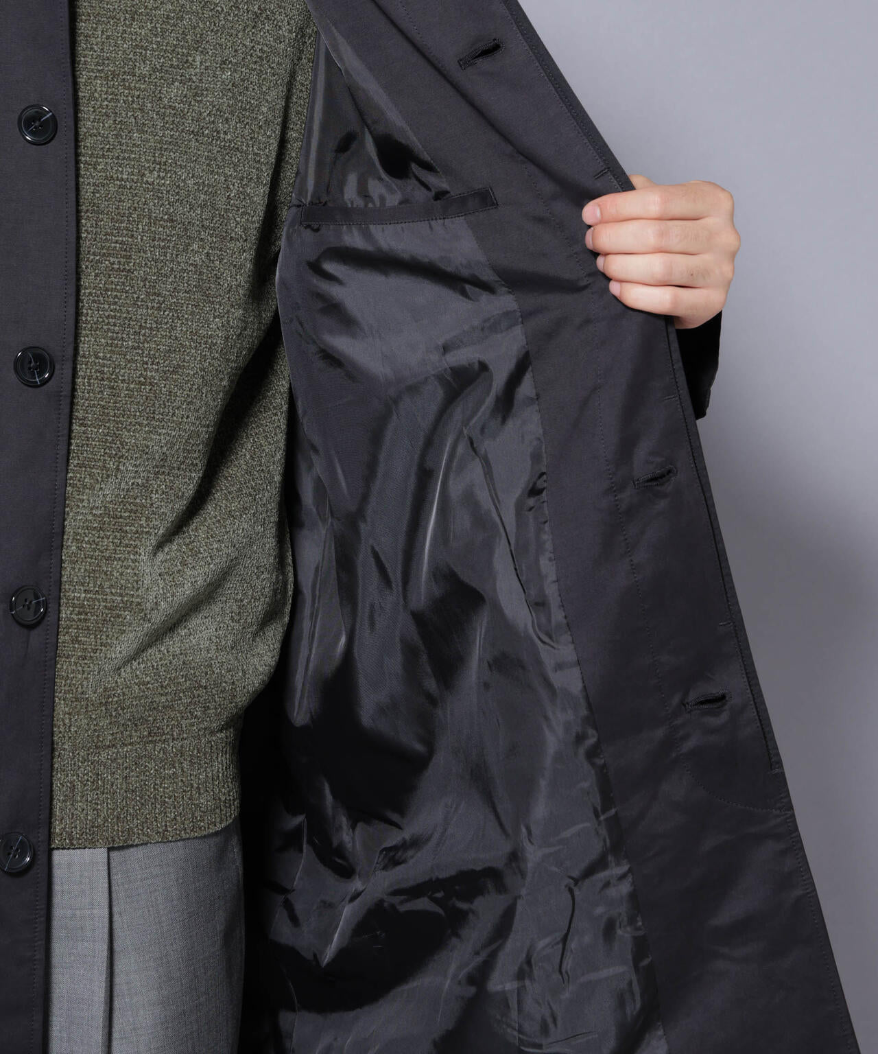 微起毛バルカラーコート